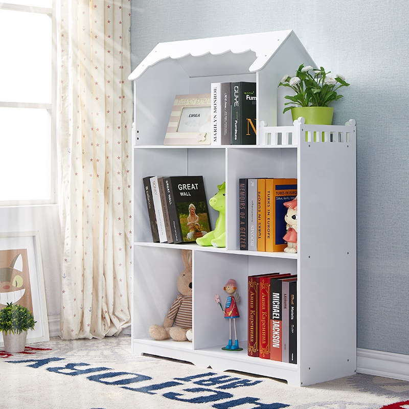 Kids Book and Toy Organizer Bookcase With Open Shelves Standing Bookshelf