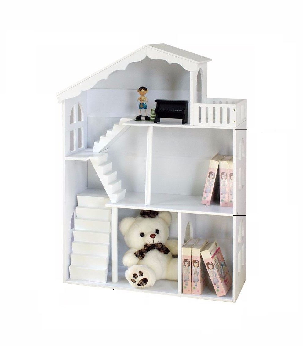 Popular Barbe House  Wooden  Bookcase Kids  Magazine Book Shelf