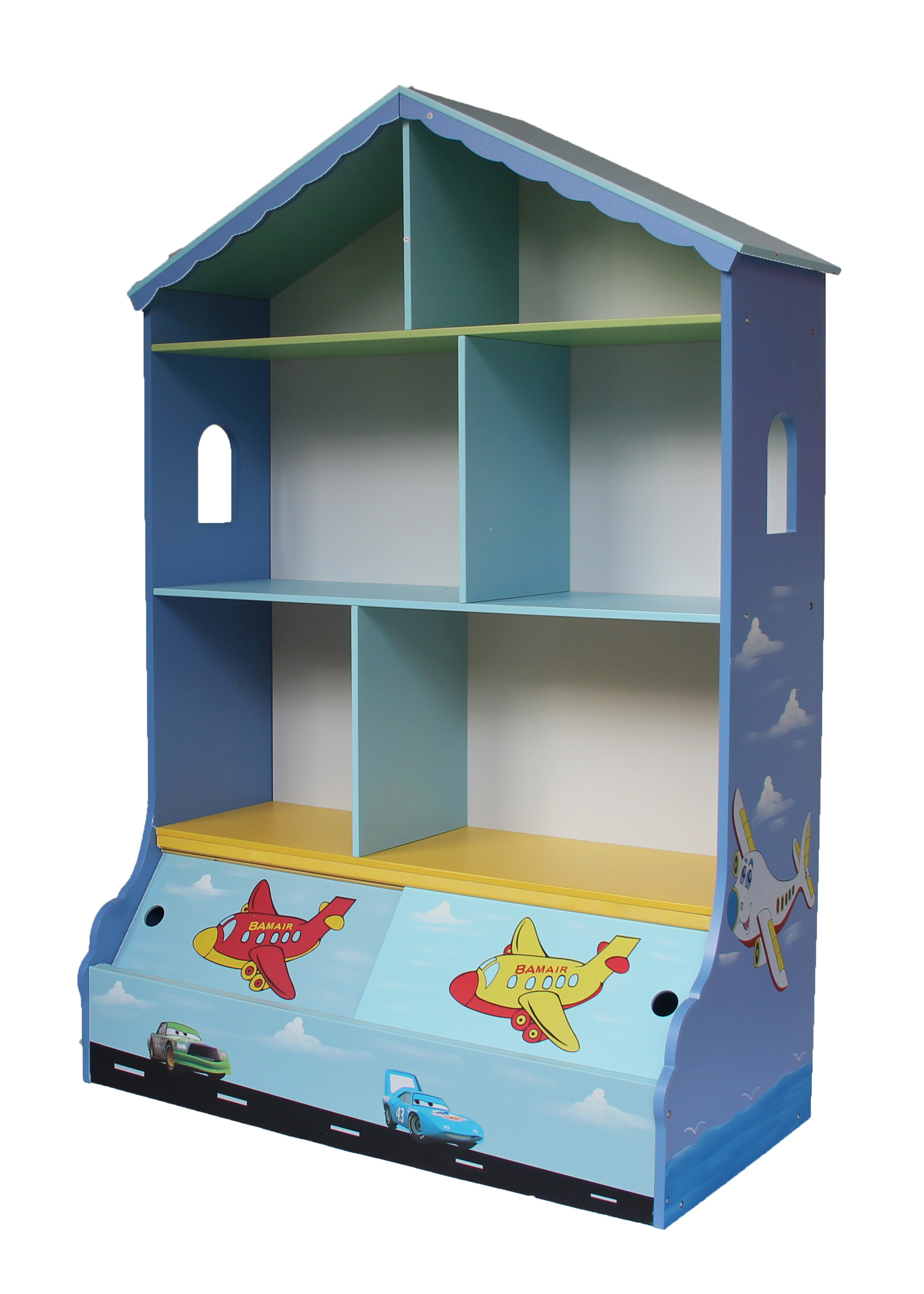 Kids furniture wooden kids bookcase book shelf with toy storage cabinet in kids bedroom