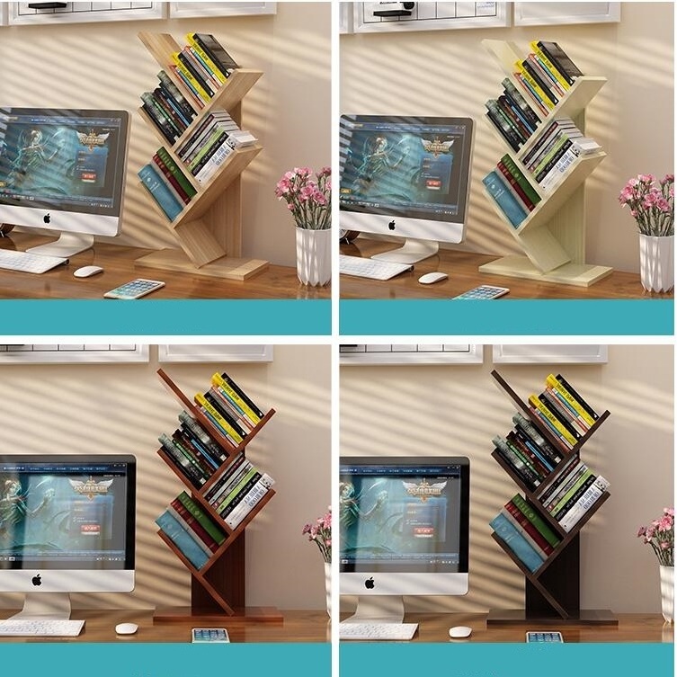 Creative Tree Shape Display Stand Bamboo Bookshelf Creative Flexible Combination Mini Bookshelf