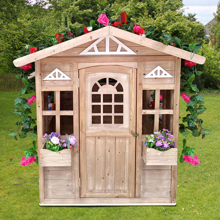 Wooden Playhouse  Kids Playhouses for Outdoor Children Wendy House Garden Toys Play House Lollipop Junior with Fence Available