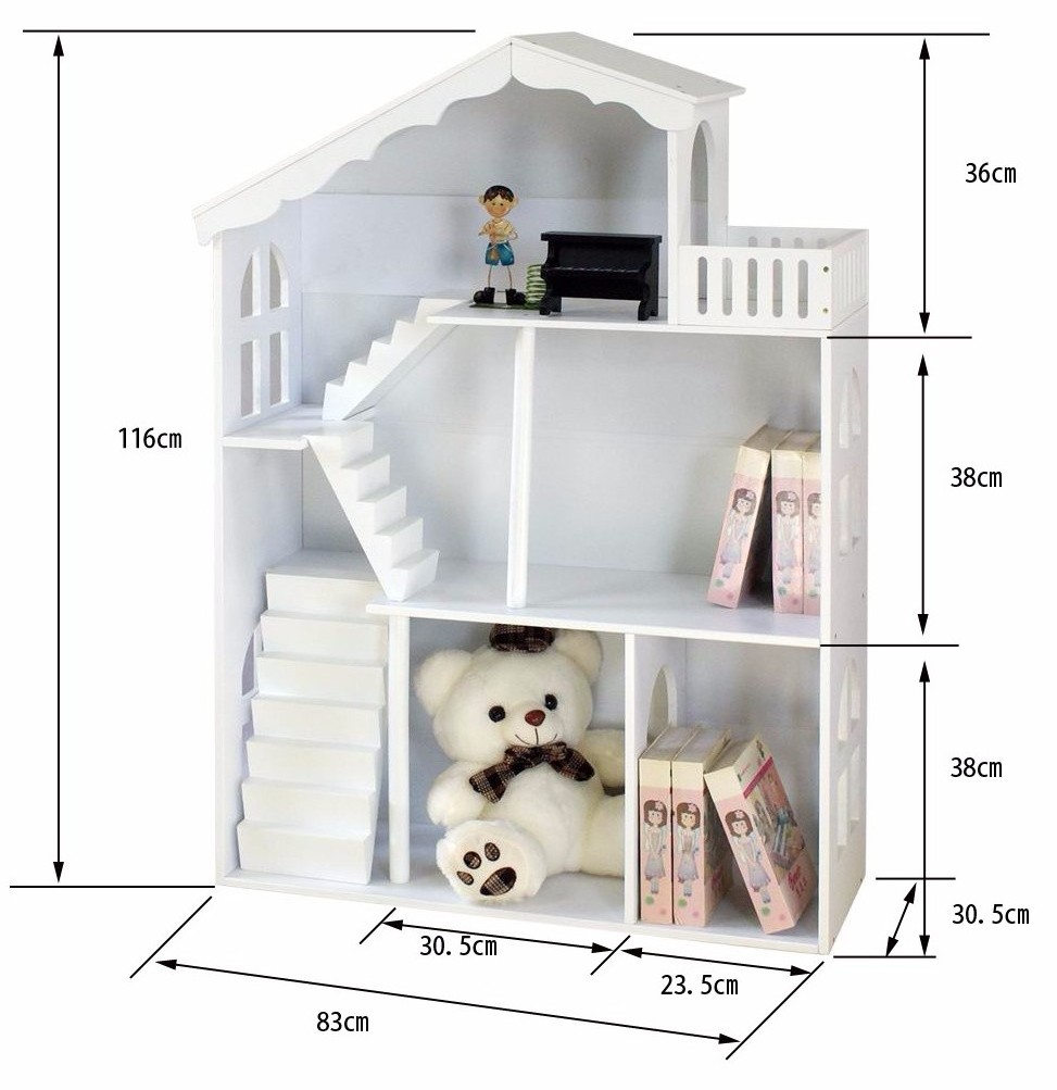 Popular Barbe House  Wooden  Bookcase Kids  Magazine Book Shelf