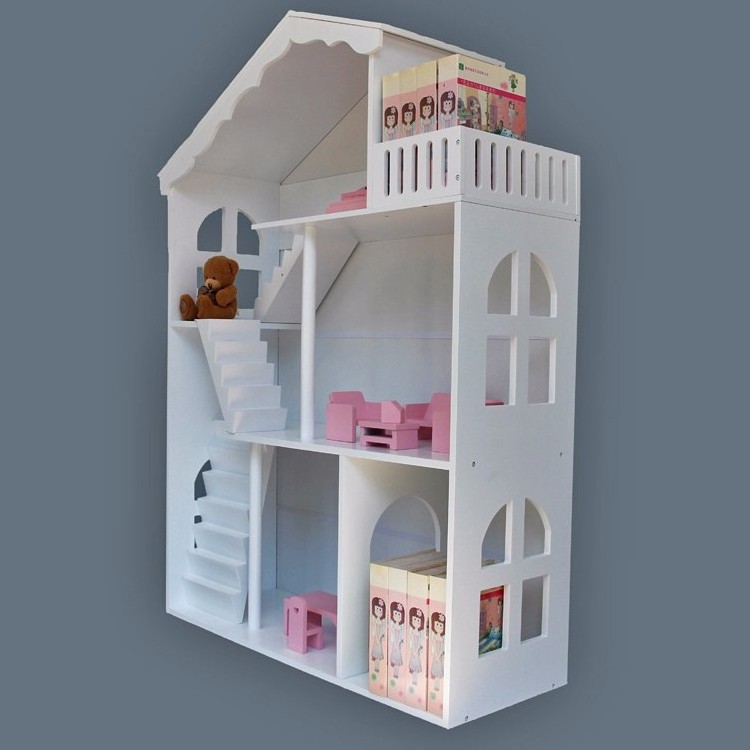 Popular Barbe House  Wooden  Bookcase Kids  Magazine Book Shelf