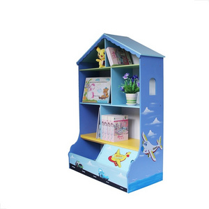 Kids furniture wooden kids bookcase book shelf with toy storage cabinet in kids bedroom