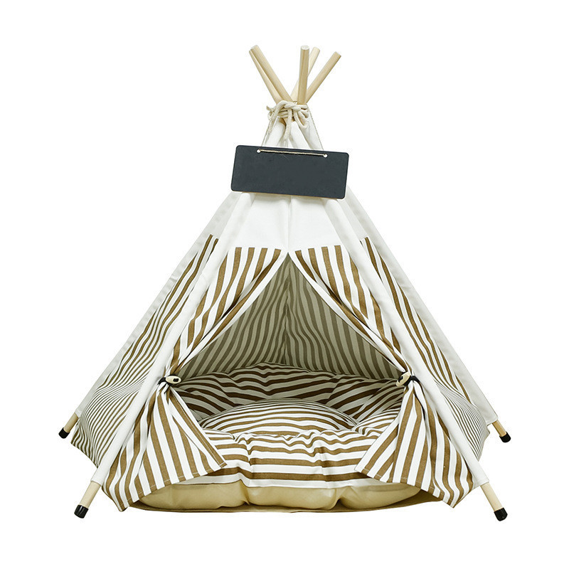 3 Sizes Foldable Pet Teepee Tent for Dogs and Cats Puppies House with Bed Pet Tent Bed Indoor Outdoor