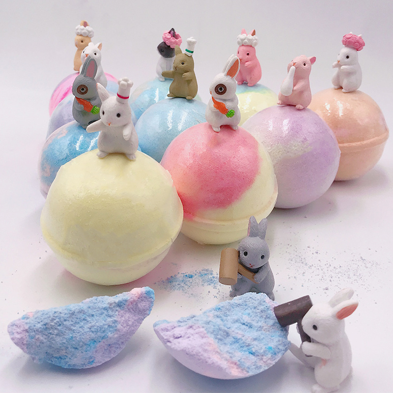 Wholesale Private Label kids bath bombs Toy inside Surprise Toys bathbomb Cruelty-free Spa Bath Fizz