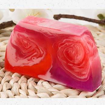 Wholesale Private Label Hand Made Trapezoid Moisturizing Cleansing Soap with Beautiful Flowers Inside