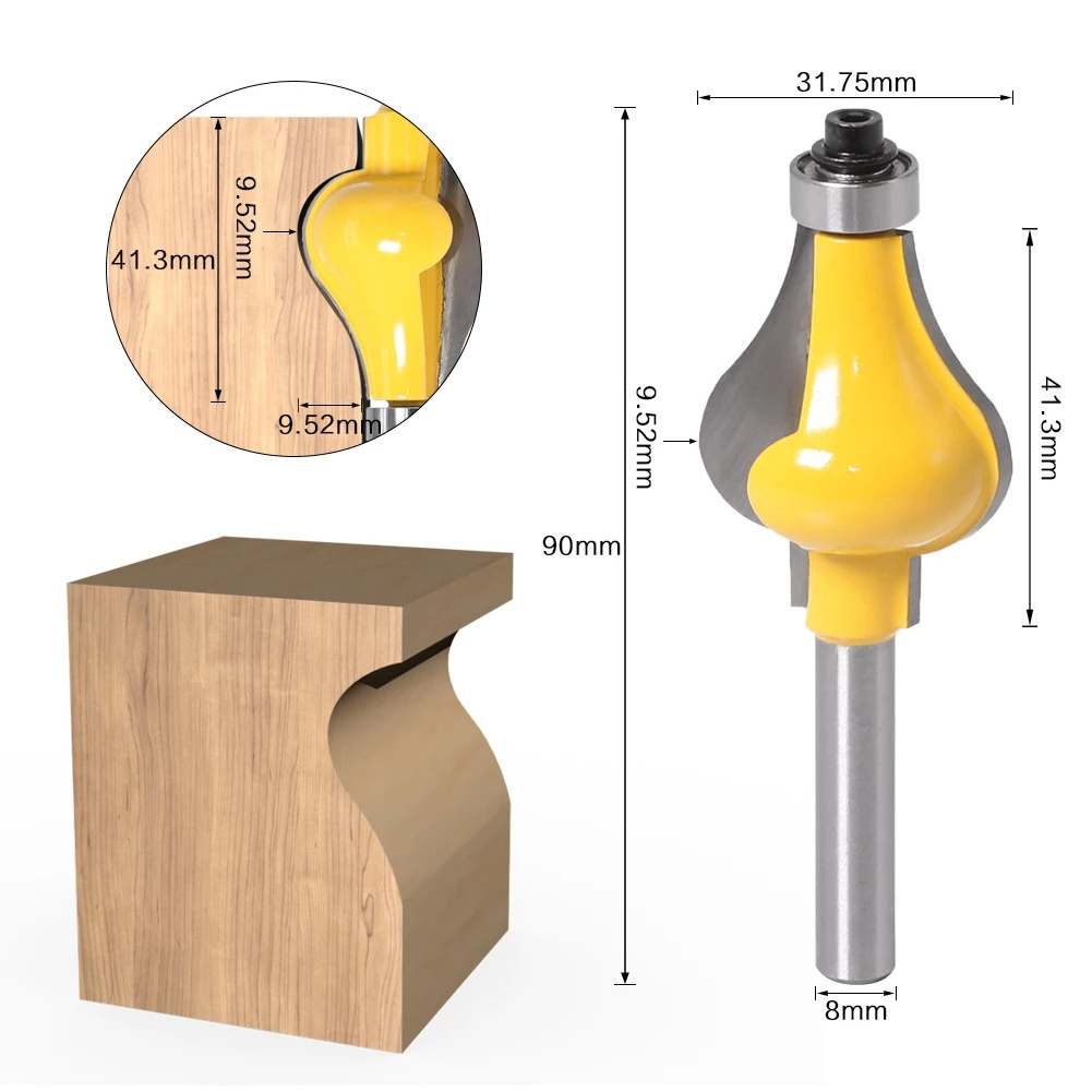 1/4inch Router Bit Set Trimming Straight Milling Cutter for Wood Bits Tungsten Carbide Cutting Woodworking