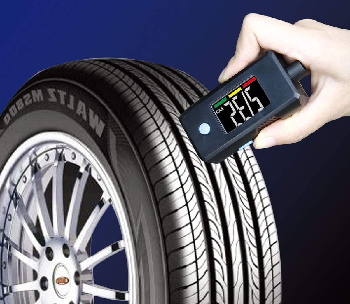 Ring Digital Lcd Screen Display Tyre Tread Depth Needle Car Motor Lcd Screen Auto Car Tire Pressure Digital Gauge