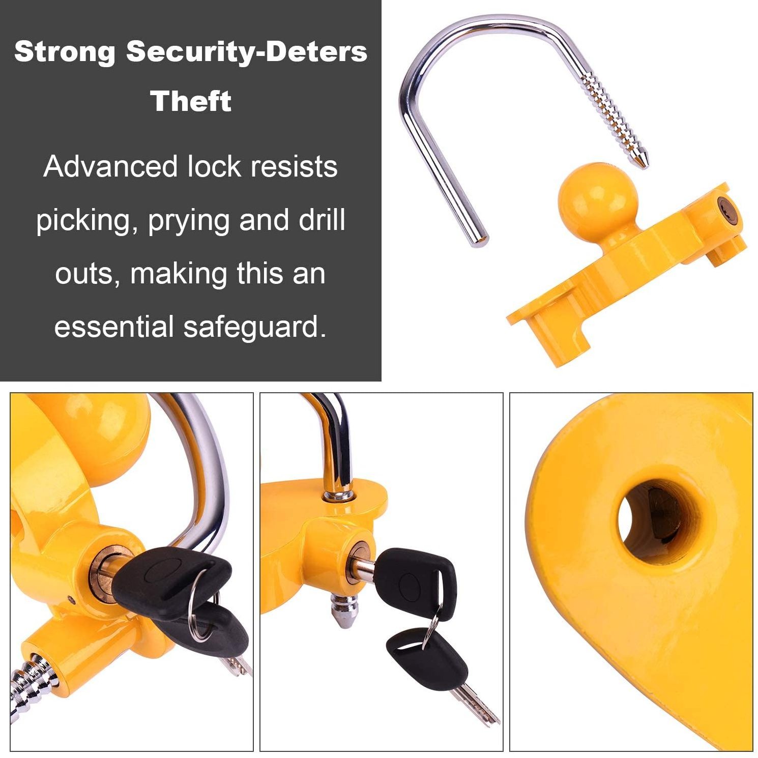 Heavy Duty Ball Connected Coupler Tow Hitch Trailer Ball Hitch Coupling Lock