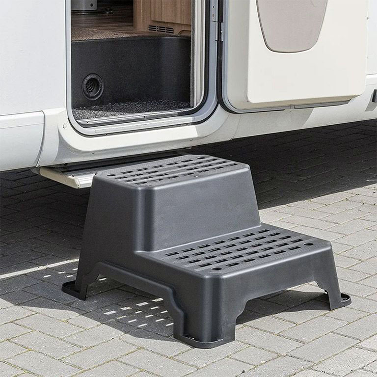 EN14183 Outdoor Non-slip Double Manual Portable Caravan Steps