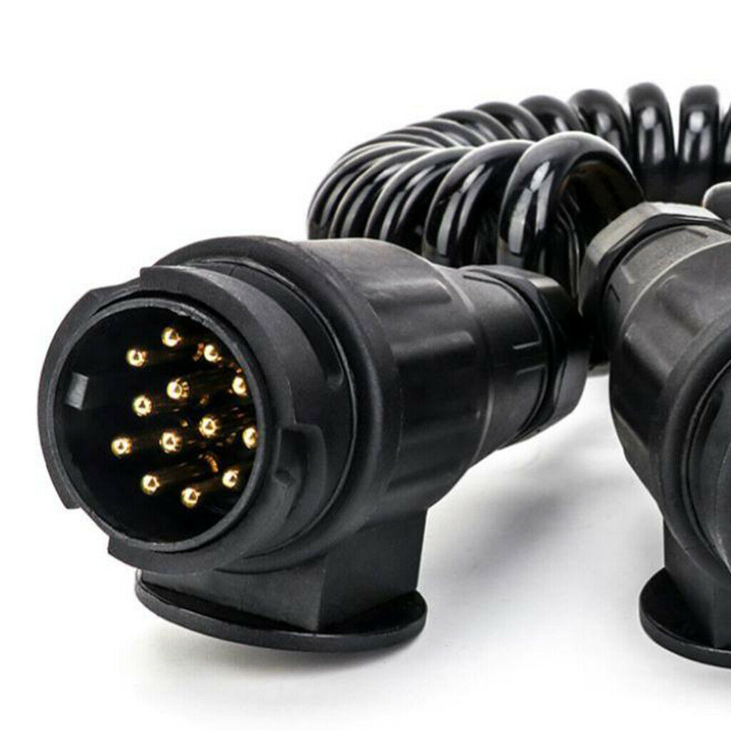 Factory Direct Durable 13 Pin Plug Trailer Connector Black Round Trailer Cable