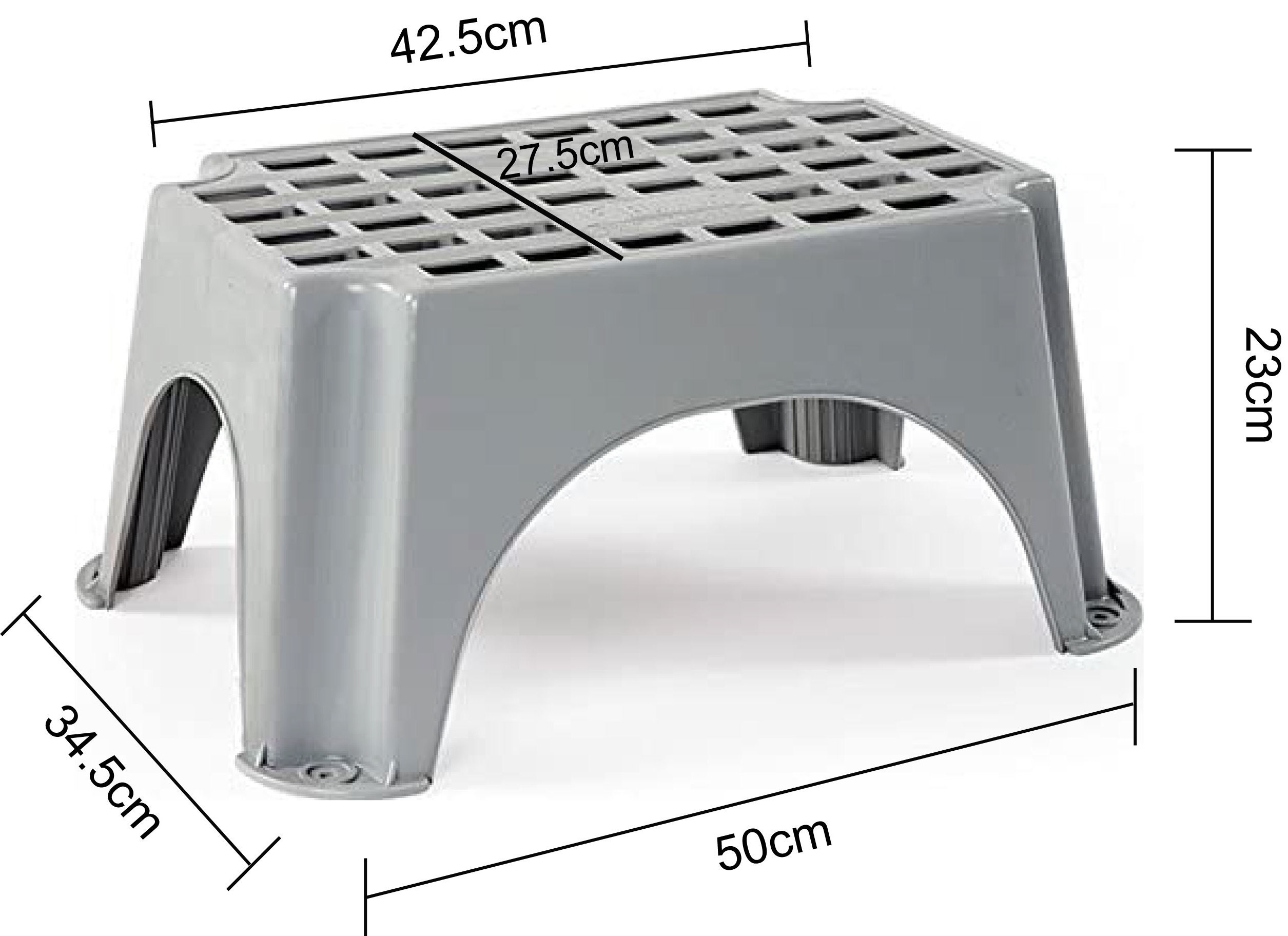 Plastic Grey Stackable Big Size Rv Step Stool For More Stability And Strength