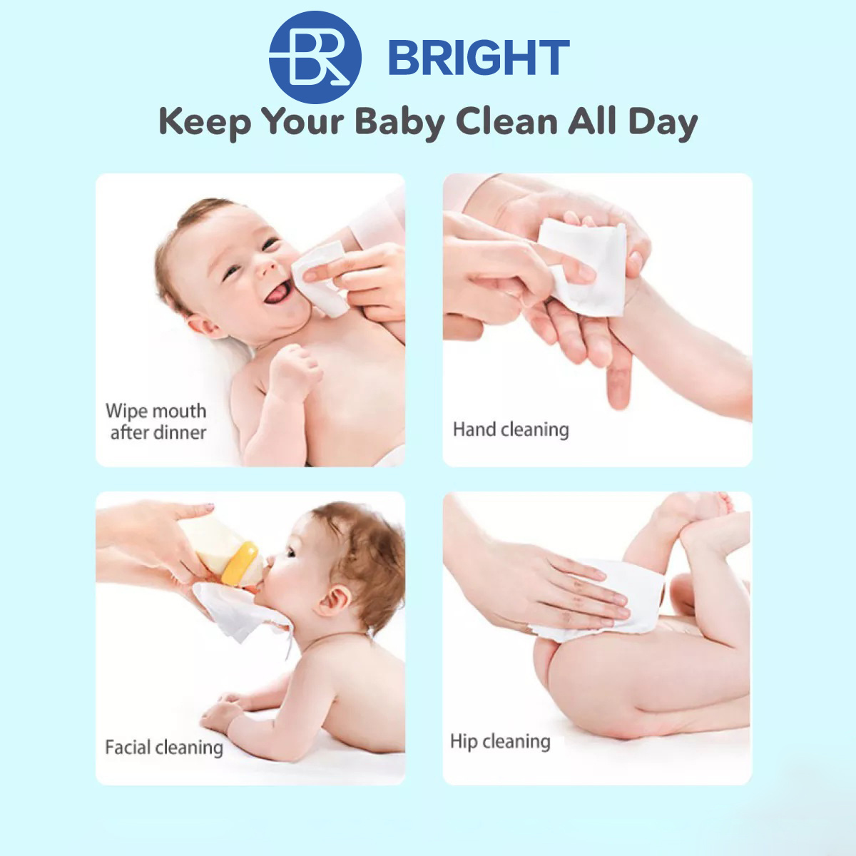 Factory Directly Sale Private Label Biodegradable Wet Tissue 80 Count Soft Non-woven Baby Wipes with Lid for Babies Skin Clean