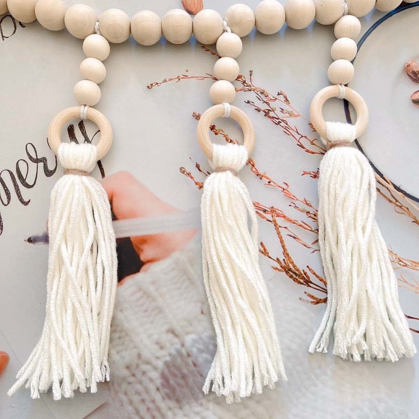 Bravo Boho Style Large Home Decor Beads Tassels Handmade Woven Macrame Wall Hanging