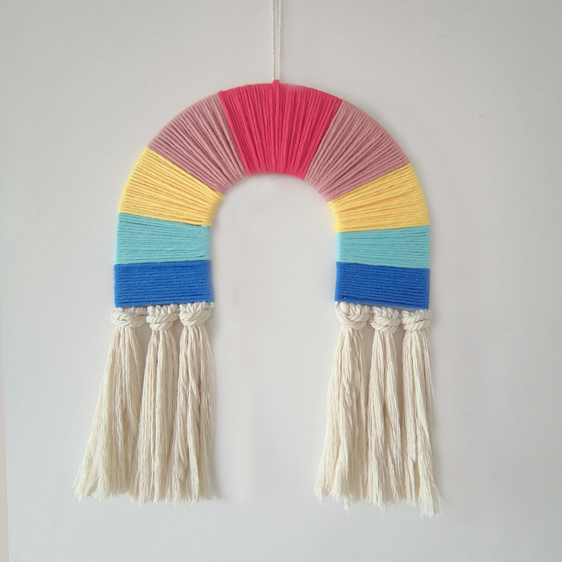 Nordic Baby Handmade Bohemian Wall Rainbow Macrame Decoration