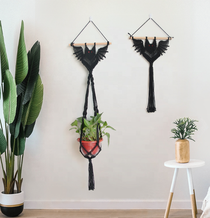 New Creative Bat Hand-woven Wall Hanging  Home Decor Handmade Plant Hanging Macrame Wall Hanging