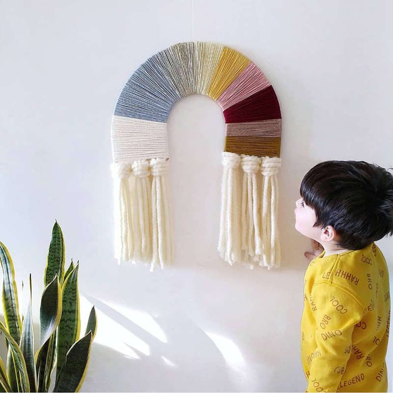 Nordic Baby Handmade Bohemian Wall Rainbow Macrame Decoration