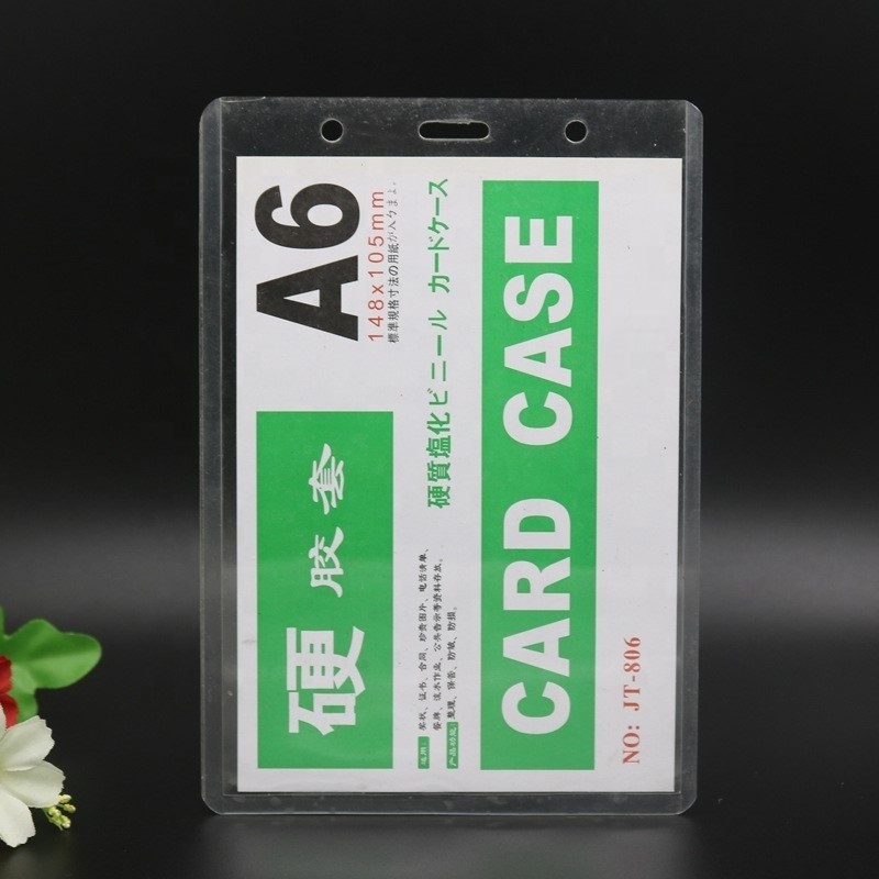 Hard PVC Waterproof Card Holder A6 Id Transparent Card Holder