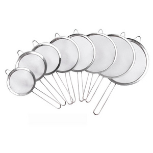 Fine Tea Coffee Durable Flour Sieve Stainless Steel Colanders Strainers Fine Mesh Food Pasta Strainer Kitchen Colander Set