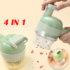 Multifunctional 4 In1 Electric Vegetable Cutter Slicer Garlic Mud Masher Garlic Chopper Cutting Pressing Mixer Food Slicer