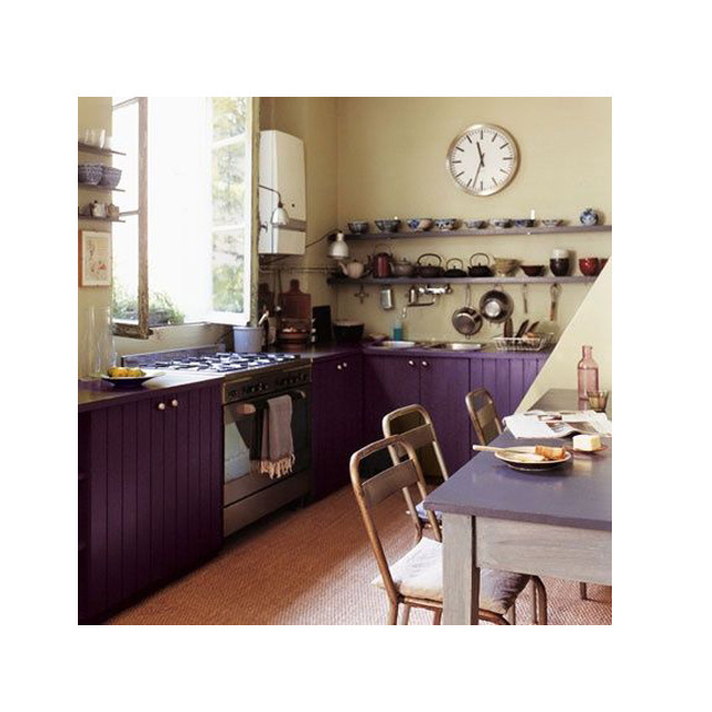 HZ customized design manufacture purple color handle door home furniture modular kitchen cabinets