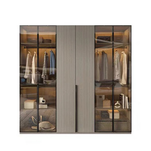 HZ Simple style bedroom furniture Multi-purpose Glass door wardrobe   Professional Modern design customized  Wardrobes