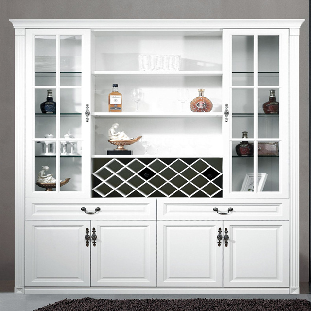 Living room furniture solid wood wall partition screen wine rack cabinet