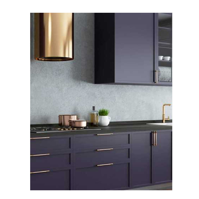 HZ customized design manufacture purple color handle door home furniture modular kitchen cabinets