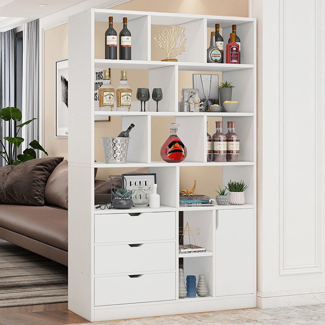 Living room furniture solid wood wall partition screen wine rack cabinet