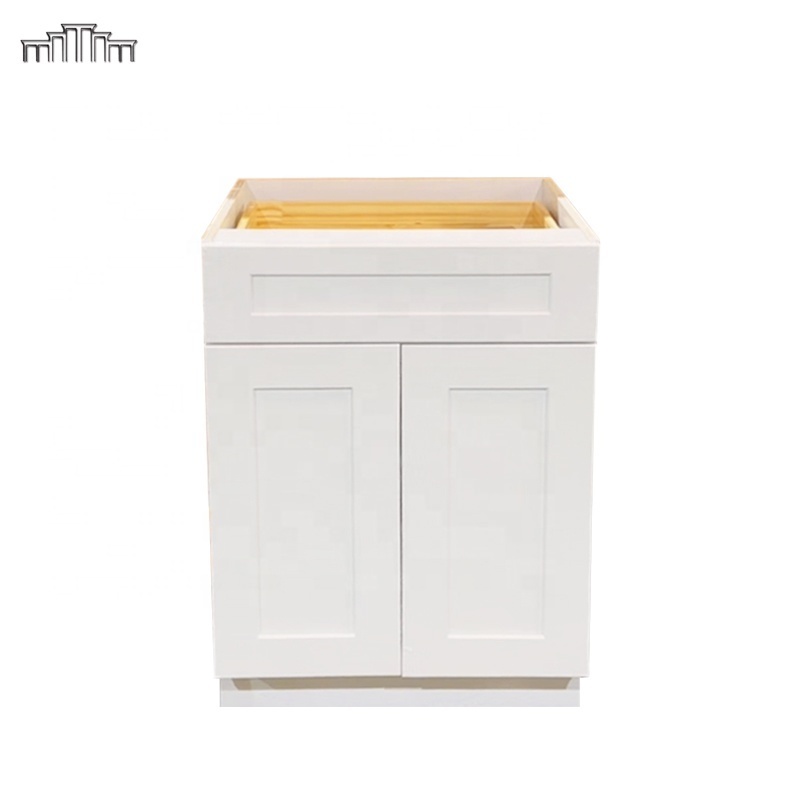 China Factory Various Styles Spray Paint Shaker Kitchen Door & Drawer Base Cabinets With DTC Soft Close Door Hinge Drawer Glide