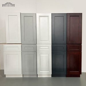 Factory Wholesale Solid Wooden MDF American Standard Size Modern Shaker Raised Panel Style Painting Finish Kitchen Cabinets