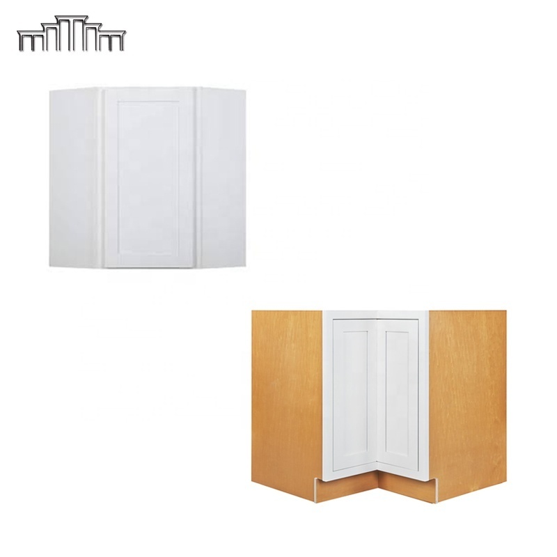 Engineering Manufacturers Factory Price Wholesale Natural Birch Wood Corner Base Blind Wall Diagonal Kitchen Cabinets