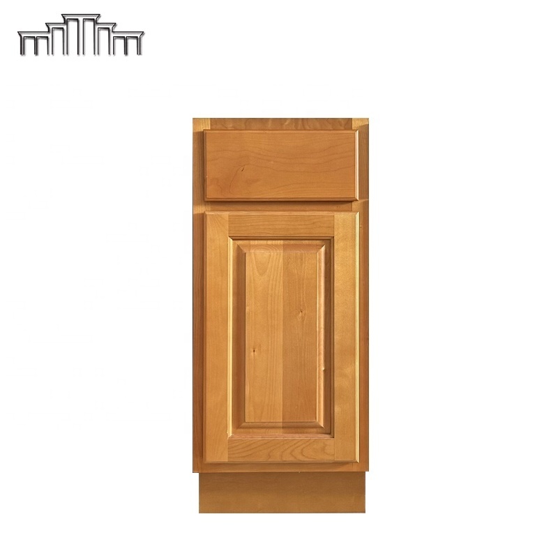 For Contractor And Wholesaler Natural Painted Solid Oak Birch Wood Raised Panel Door Base Kitchen Cabinets Automatic Production