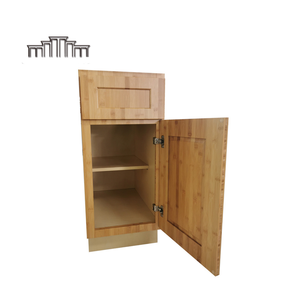 Multifamily Projects Bamboo Shaker Curved Kitchen Cabinet Doors Cupboard Modular Design Bamboo Kitchen Cabinet