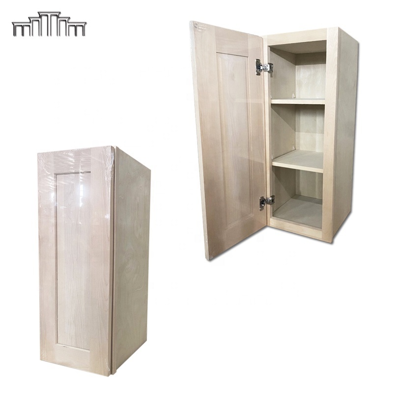 KCMA Certified Natural Birch Wood Unfinished Kitchen Wall Cabinets With Adjustable Shelf Support China Factory Automatic Produce