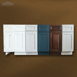 China Vietnam Factory Made Modern Solid Wood MDF American Shaker Raised Panel Style Drawer Door Kitchen Base Pantry Cabinets