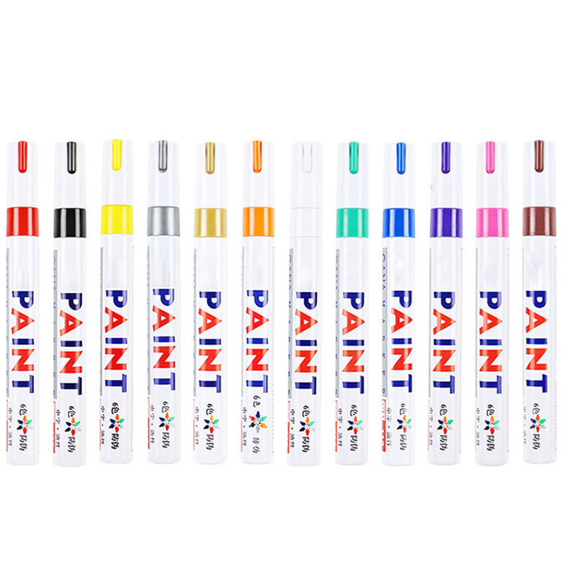 wholesale stationery permanent paint marker pen,Oil Based 12 colors DIY album graffiti pen car tyre paint marker