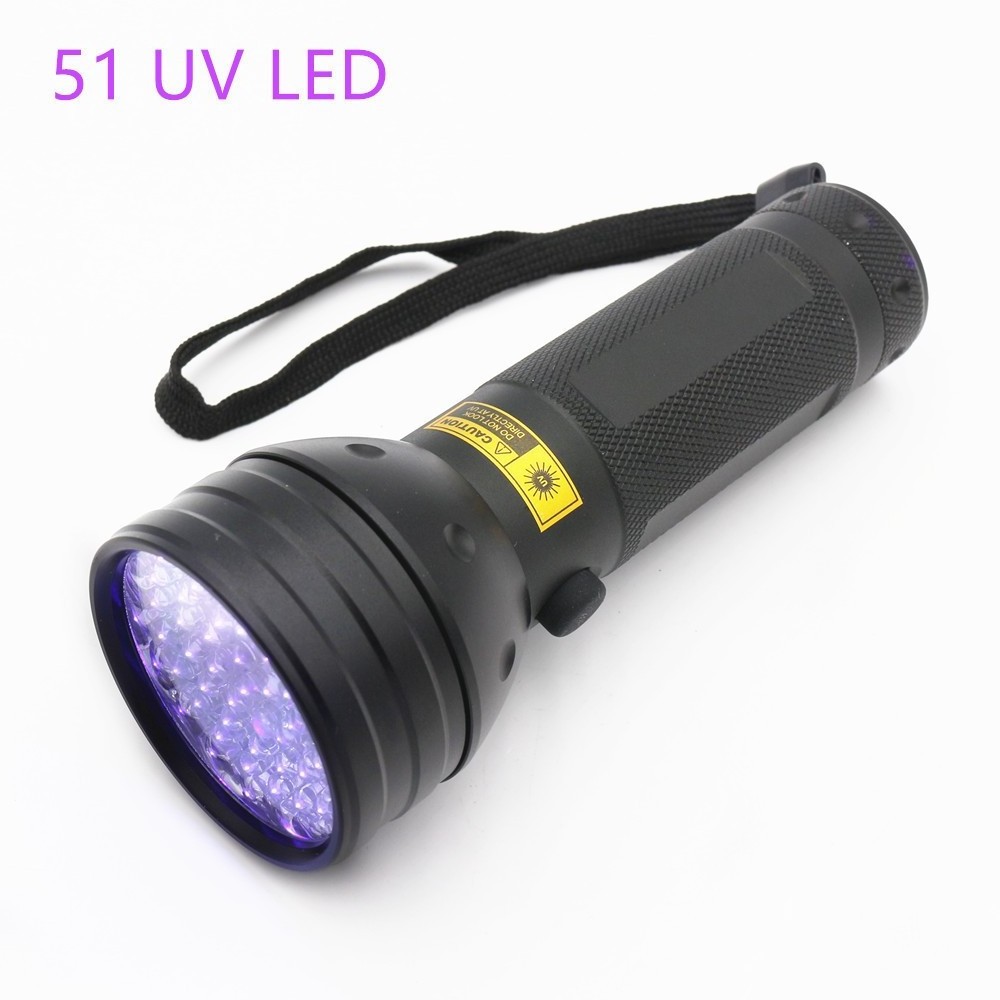 UV flash light black torch, 51 led CH-L009 ultraviolet 395 nm wave length black light detector for dog urine, pet stain and bug