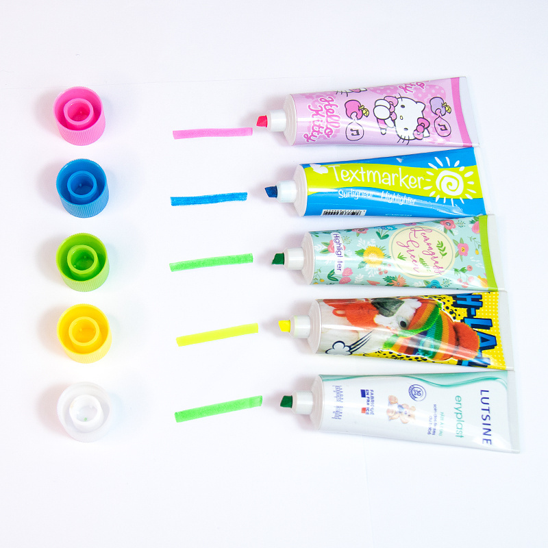 High lighter pens Bright Colors Permanent Graffiti Markers Toothpaste Tube Shape Highlighter