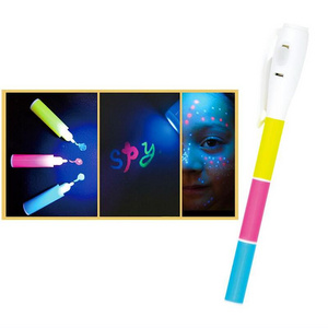 Purple Blacklight Uv Marker Pen Upgraded Spy Gadget Write Secret Messages Mini Led Flashlight Pen Invisible Ink Pen