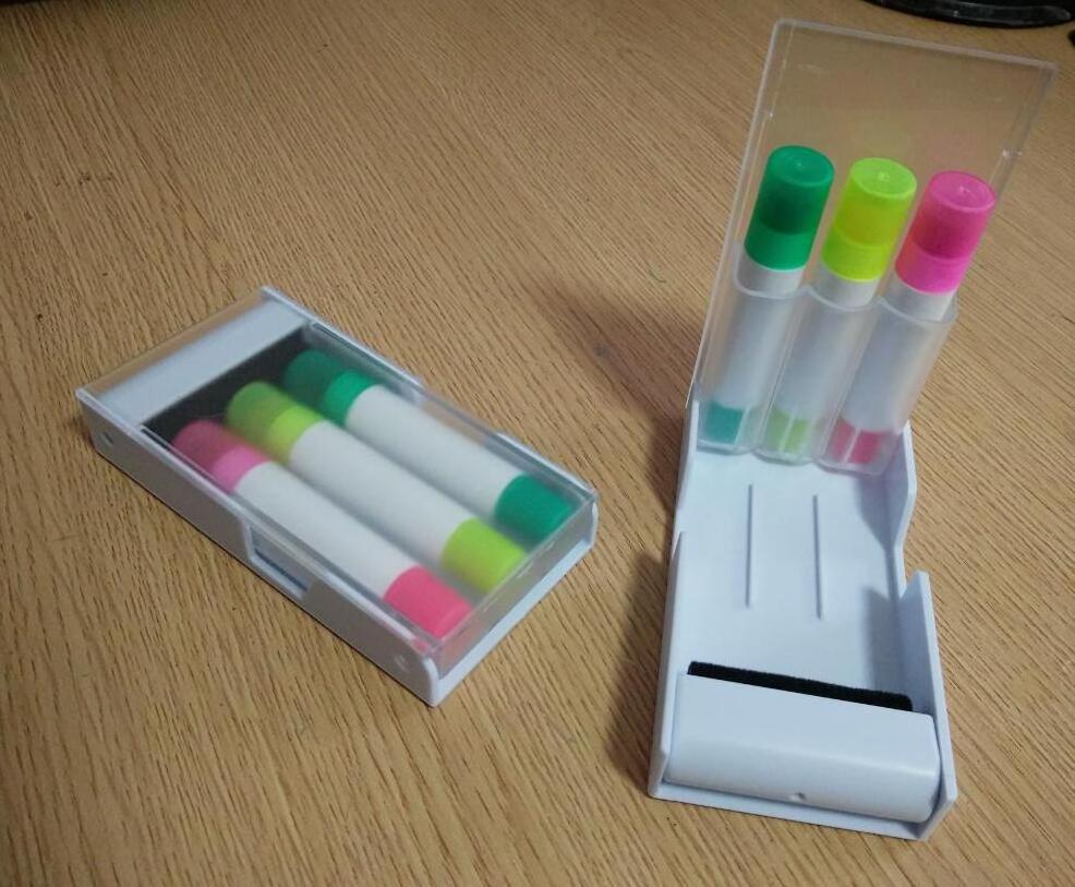 gel wax highlighter pen CH-6414 wax highlighter pen solid highlighter crayon stationery sets promotional gift