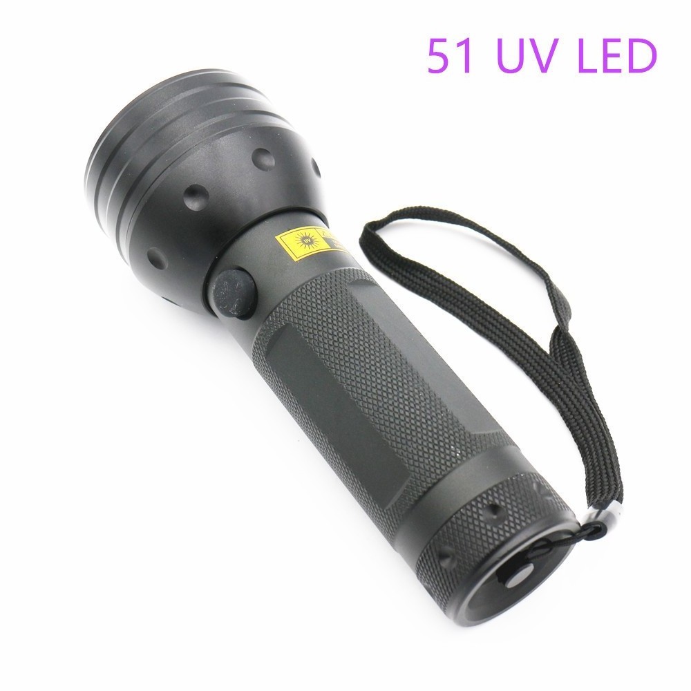 UV flash light black torch, 51 led CH-L009 ultraviolet 395 nm wave length black light detector for dog urine, pet stain and bug