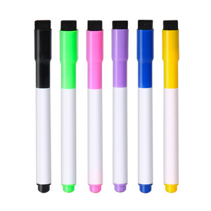 wholesale erasable whiteboard marker for school, Dustless non-toxic assorted colors board marker pen with eraser and magnet