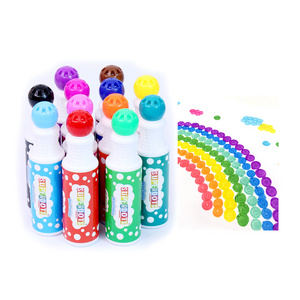 Colored Markers Kids Dot Marker 12 Colors Set Washable Ink Non toxic Drawing Toys Bingo Daubers