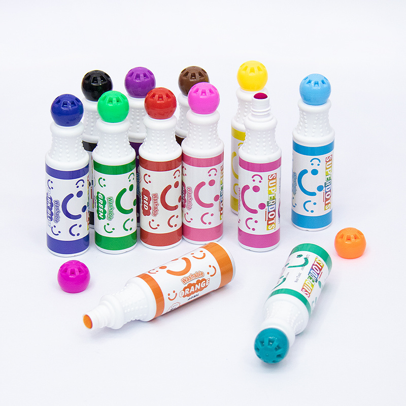 Washable bingo daubers, non toxic inks no bleeding colorful dot markers refillable graffiti markers for painting and game sets