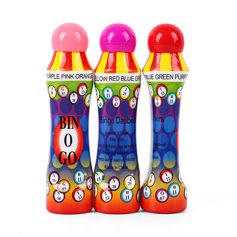 OEM Bingo markers lotto card dauber tools 3oz 80ml logo big capacity 18mm sponge FOB dry erase graffiti ink dabber bingo marker