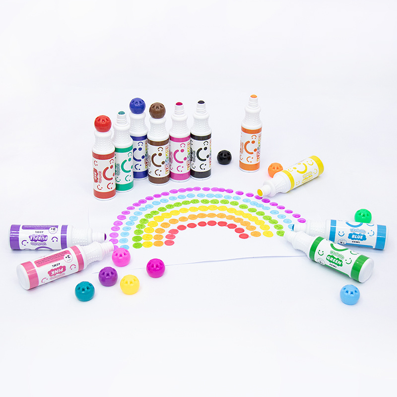 Washable bingo daubers, non toxic inks no bleeding colorful dot markers refillable graffiti markers for painting and game sets