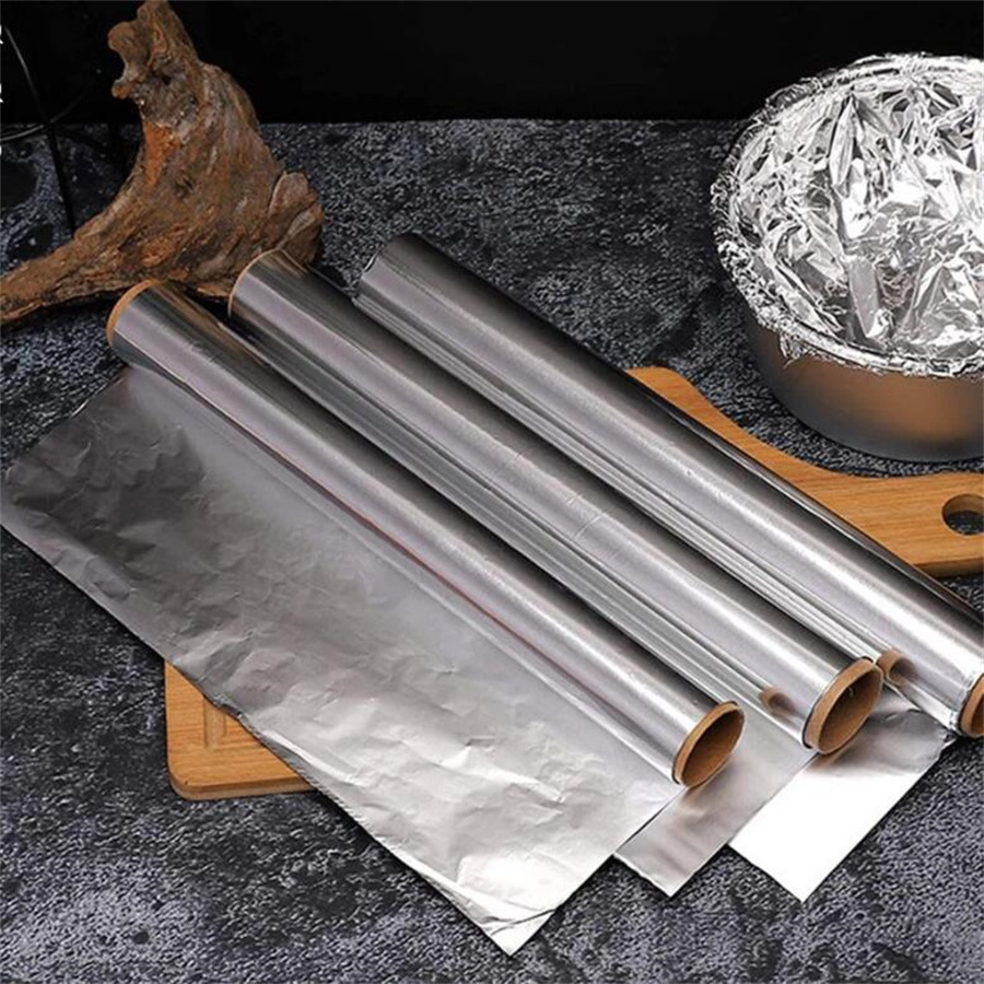 Food Grade Barbecue Aluminum Foil Paper Household Oven Baking Disposable Aluminum Foil BBQ Grill Paper Tin Foil