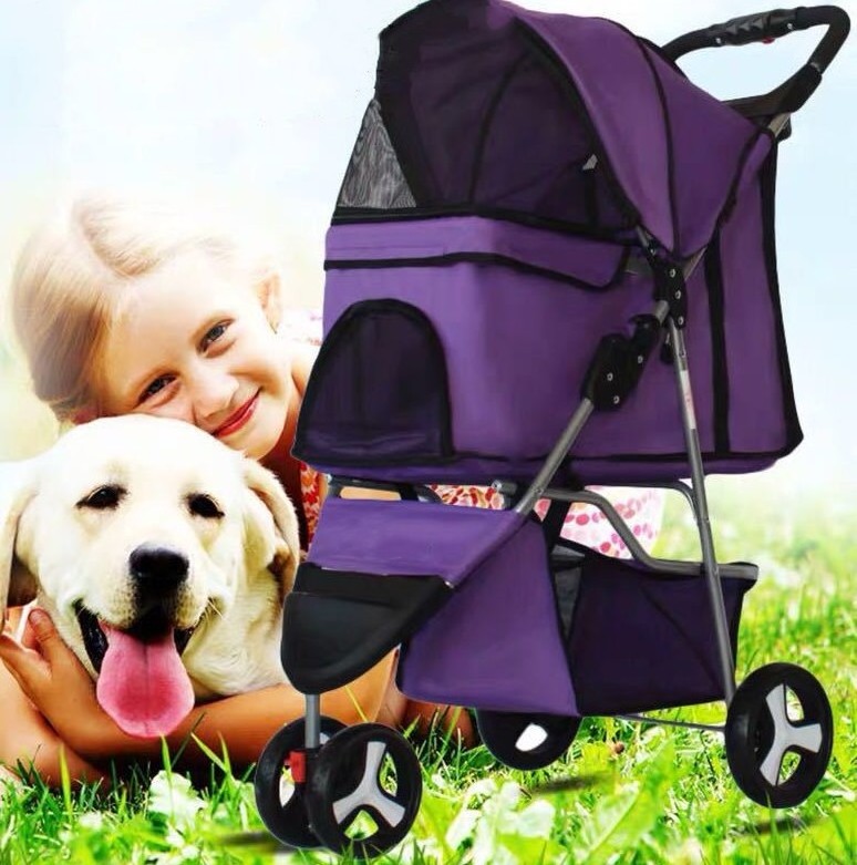 C&C Lightweight Folding Pet Trolley Four-wheel Pet Dog Car